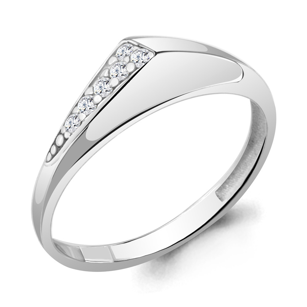 Серебряное кольцо Фианит Aquamarine 67498А.5 покрыто родием