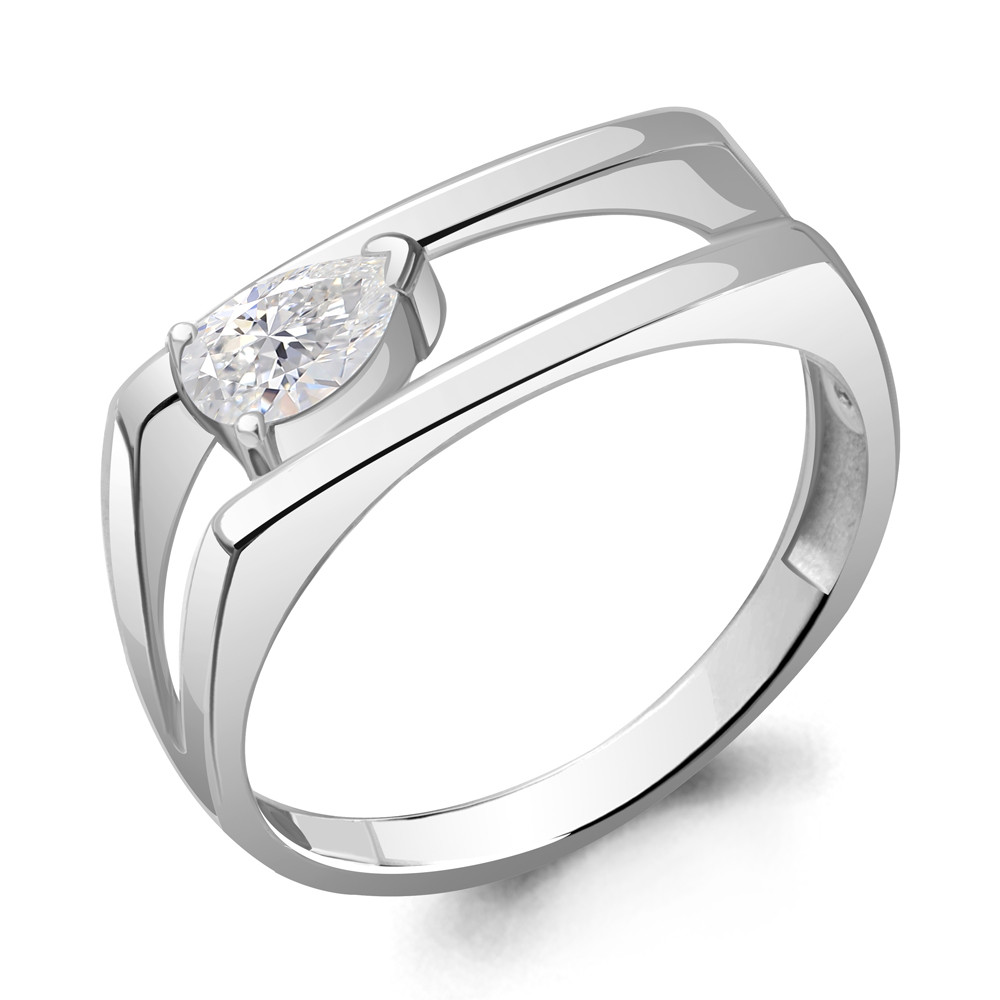 Серебряное кольцо Фианит Aquamarine 67464.5 серебро с родием