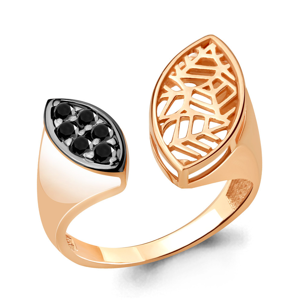 Серебряное кольцо  Нанокристалл Aquamarine 68520Ч.6 позолота