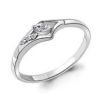 Серебряное кольцо Фианит Aquamarine 67422А.5 покрыто родием