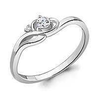 Серебряное кольцо Фианит Aquamarine 67421А.5 покрыто родием