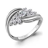 Серебряное кольцо Фианит Aquamarine 67353А.5 покрыто родием