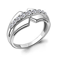 Серебряное кольцо Фианит Aquamarine 67350А.5 покрыто родием