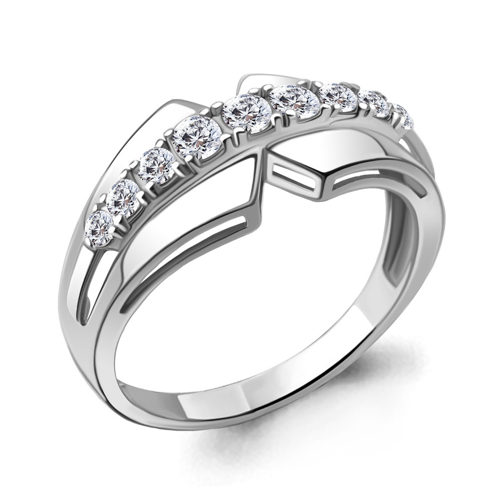Серебряное кольцо Фианит Aquamarine 67350А.5 покрыто родием - фото 1 - id-p103072968