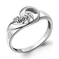 Серебряное кольцо Фианит Aquamarine 67322А.5 покрыто родием