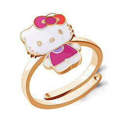 Серебряное детское кольцо Эмаль Aquamarine 54658.6 позолота коллекц. Hello Kitty