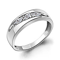 Серебряное кольцо Фианит Aquamarine 67313.5 покрыто родием