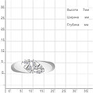 Серебряное кольцо  Фианит Aquamarine 67308.5 покрыто  родием, фото 2