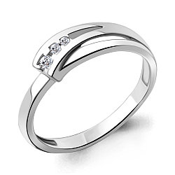 Серебряное кольцо  Фианит Aquamarine 67287А.5 покрыто  родием