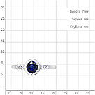 Серебряное кольцо  Наносапфир  Фианит Aquamarine 67283АБ.5 покрыто  родием коллекц. Клеопатра, фото 2