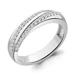 Серебряное кольцо  Фианит Aquamarine 67277А.5 покрыто  родием