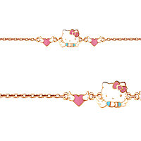 Серебряный браслет классика Эмаль Aquamarine 74427.6 позолота коллекц. Hello Kitty