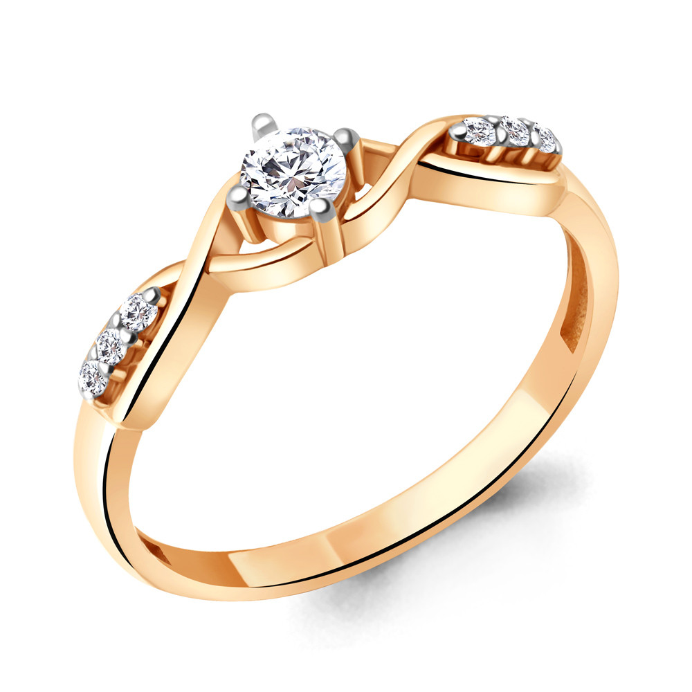 Серебряное кольцо Aquamarine 67417А.6 позолота