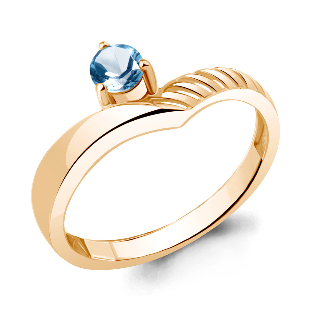 Кольцо Aquamarine 6968105.6 серебро с позолотой