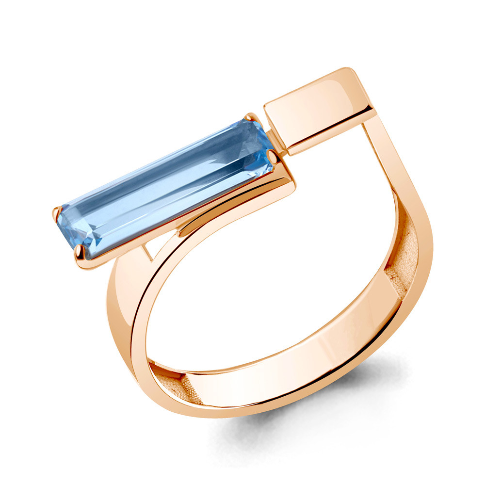 Кольцо Aquamarine 6964692.6 серебро с позолотой