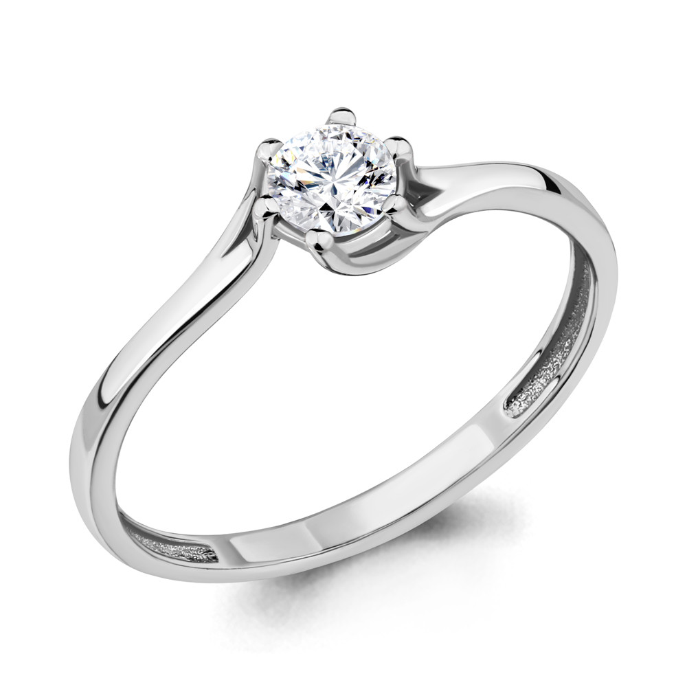 Серебряное кольцо Фианит Aquamarine 661271.5 серебро с родием