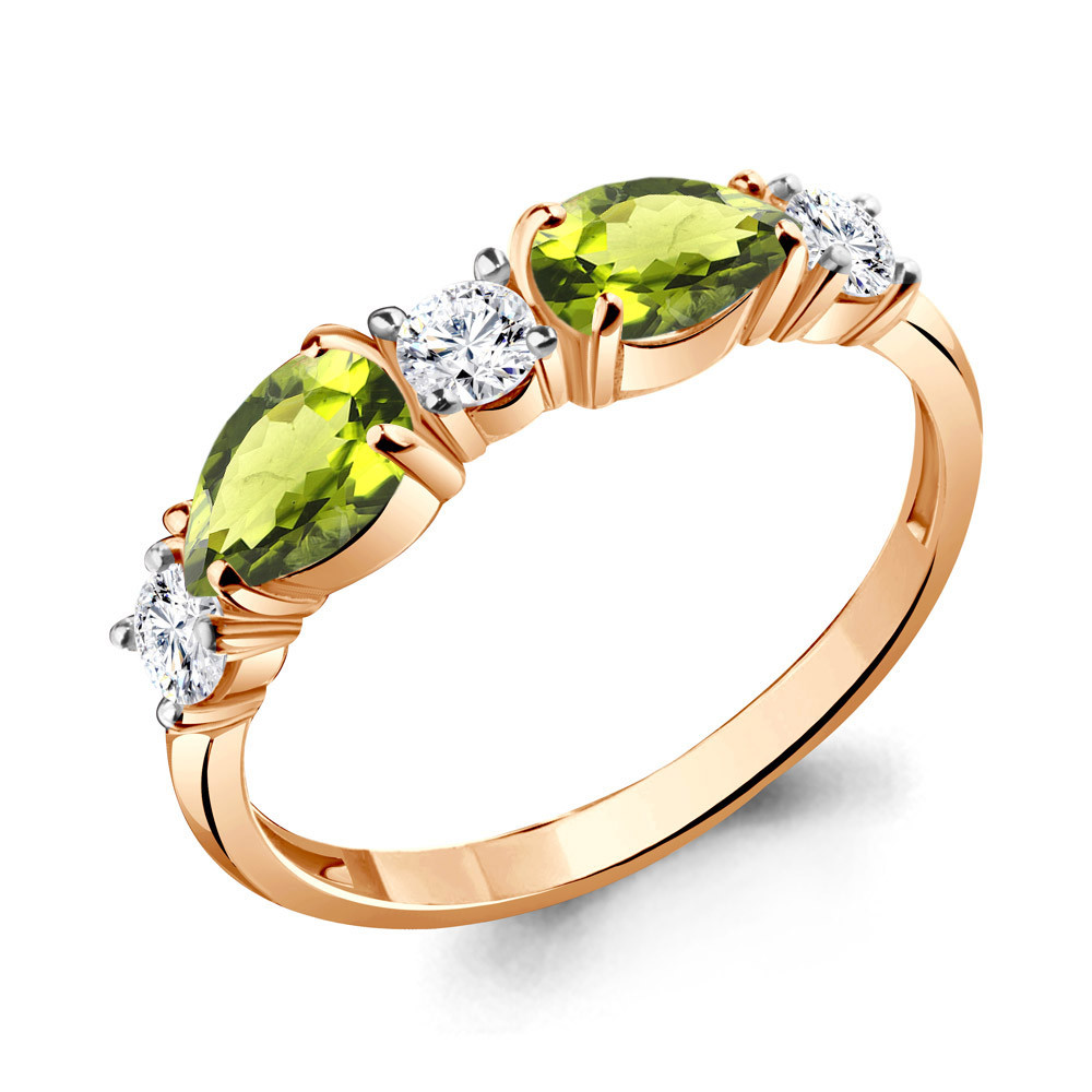 Кольцо Aquamarine 6956507А.6 серебро с позолотой