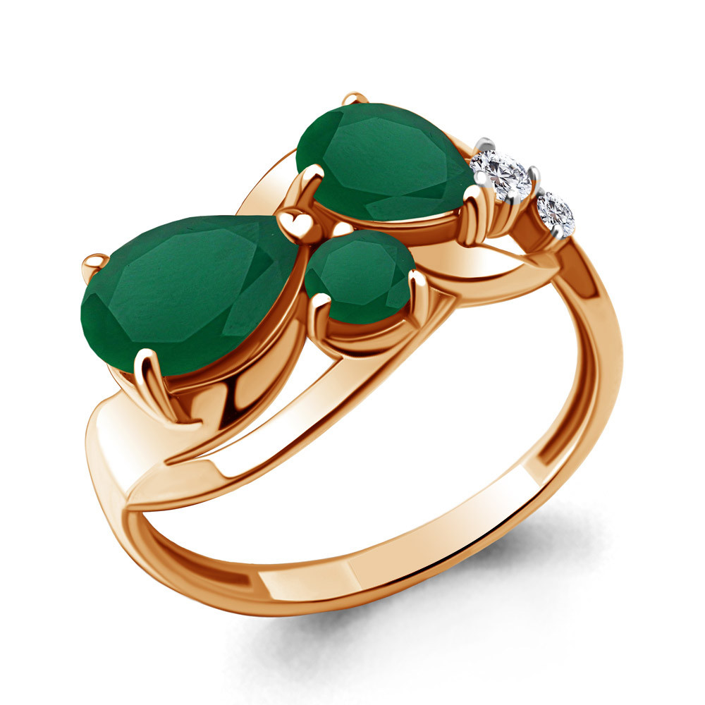 Кольцо Aquamarine 6954509А.6 серебро с позолотой