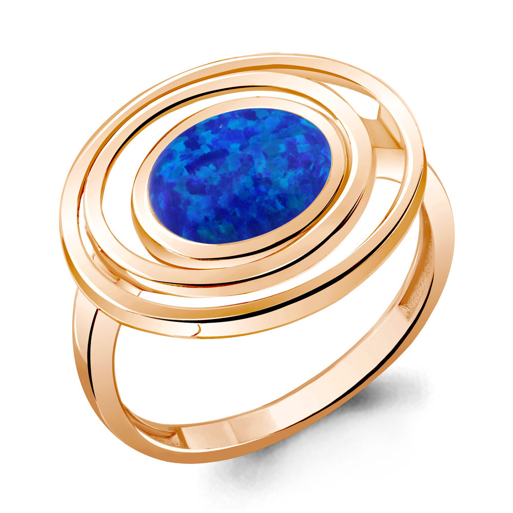 Кольцо Aquamarine 6949895.6 серебро с позолотой
