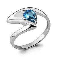 Серебряное кольцо Султанит Aquamarine 6590605.5 покрыто родием коллекц. Лагуна