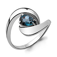 Серебряное кольцо Топаз Лондон Блю Aquamarine 6590008.5 покрыто родием коллекц. Лагуна