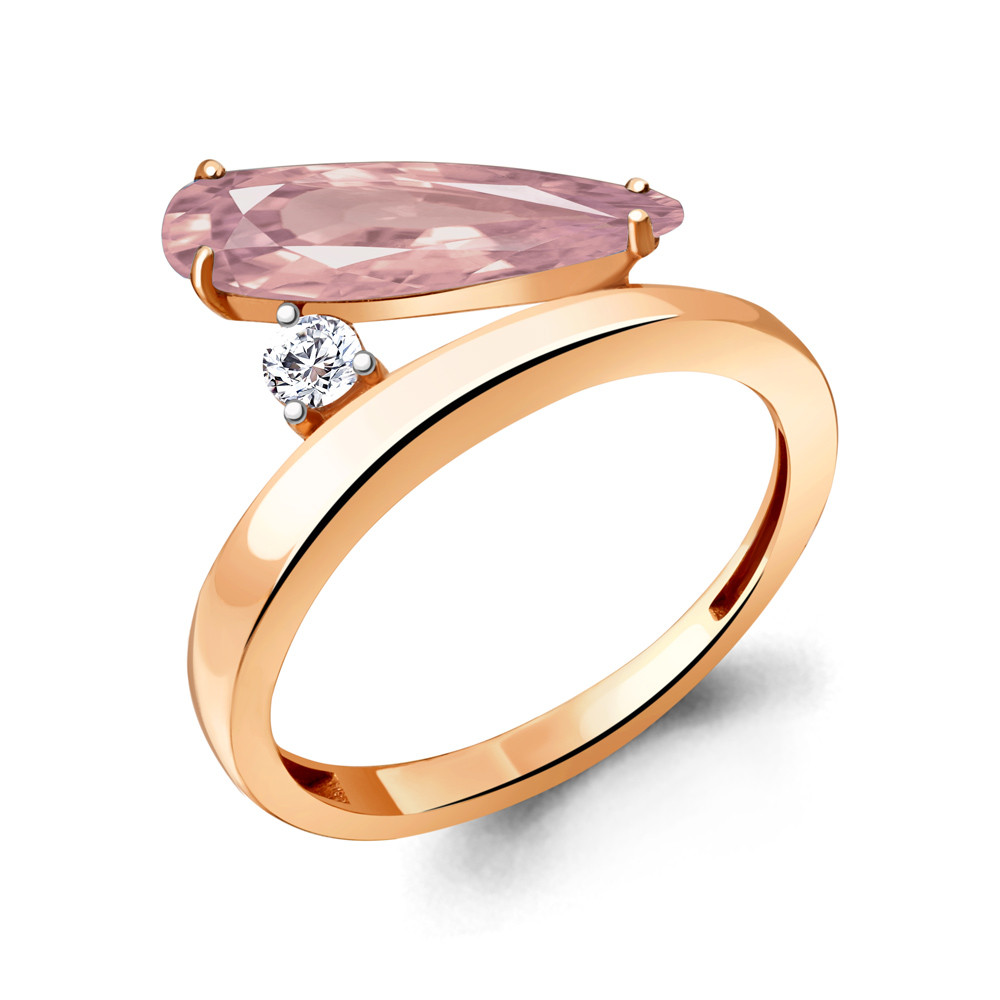 Кольцо Aquamarine 6930690А.6 серебро с позолотой