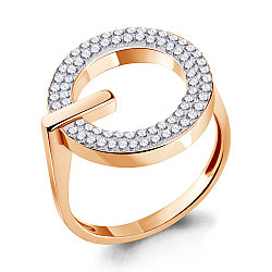 Серебряное кольцо  Стекло Aquamarine 66702.6 позолота