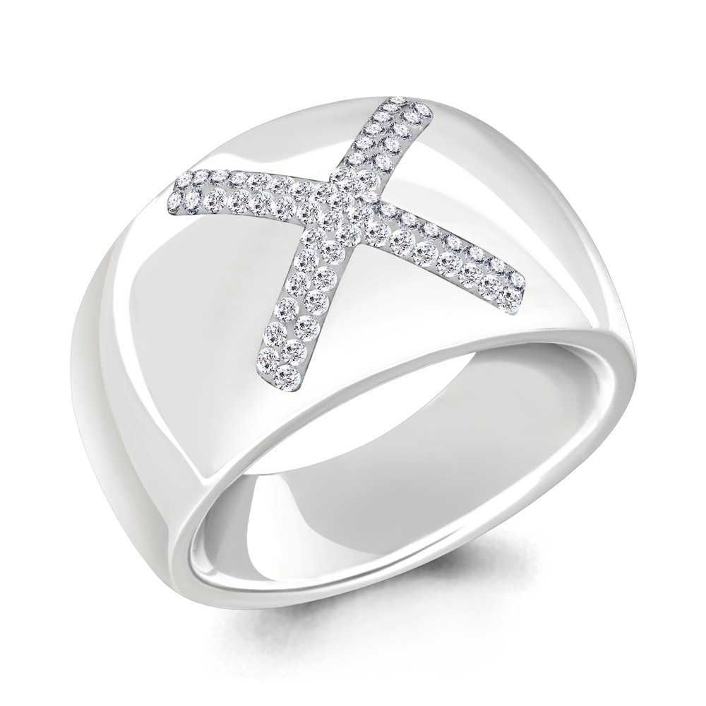 Кольцо Aquamarine 66596.6 серебро с позолотой