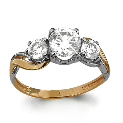 Серебряное кольцо Aquamarine 66192А.6 позолота