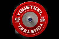 Диски соревновательные YouSteel цветные 10 - 25 кг (25 кг красный)