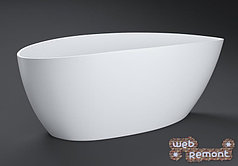 Отдельностоящая мраморная ванна  Милана 165х80х60 см. Aquastone. Москва. Россия.