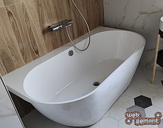 Отдельностоящая мраморная ванна Бали 168х85х43/58 см. Пристенная. Россия.