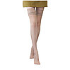 Капроновые чулки с ажурной резинкой, без силиконовой ленты, телесные, фото 2