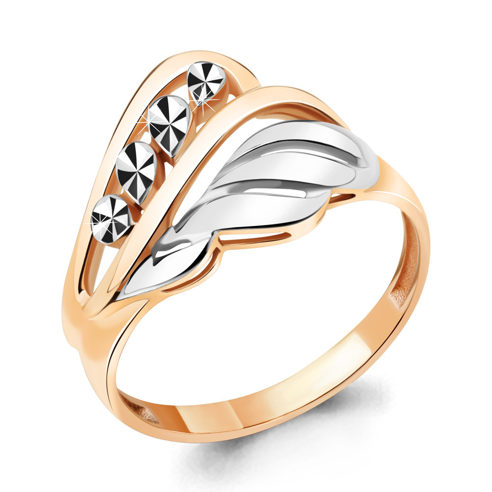 Серебряное кольцо Aquamarine 54851.6 серебро с позолотой