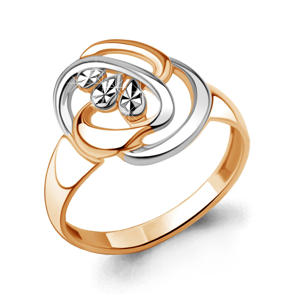 Серебряное кольцо Aquamarine 54850.6 позолота
