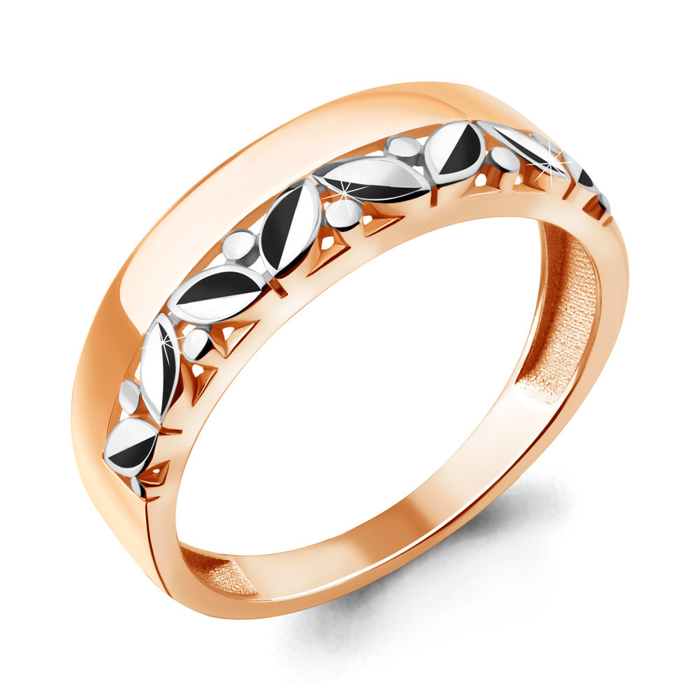 Серебряное кольцо Aquamarine 54833.6 серебро с позолотой