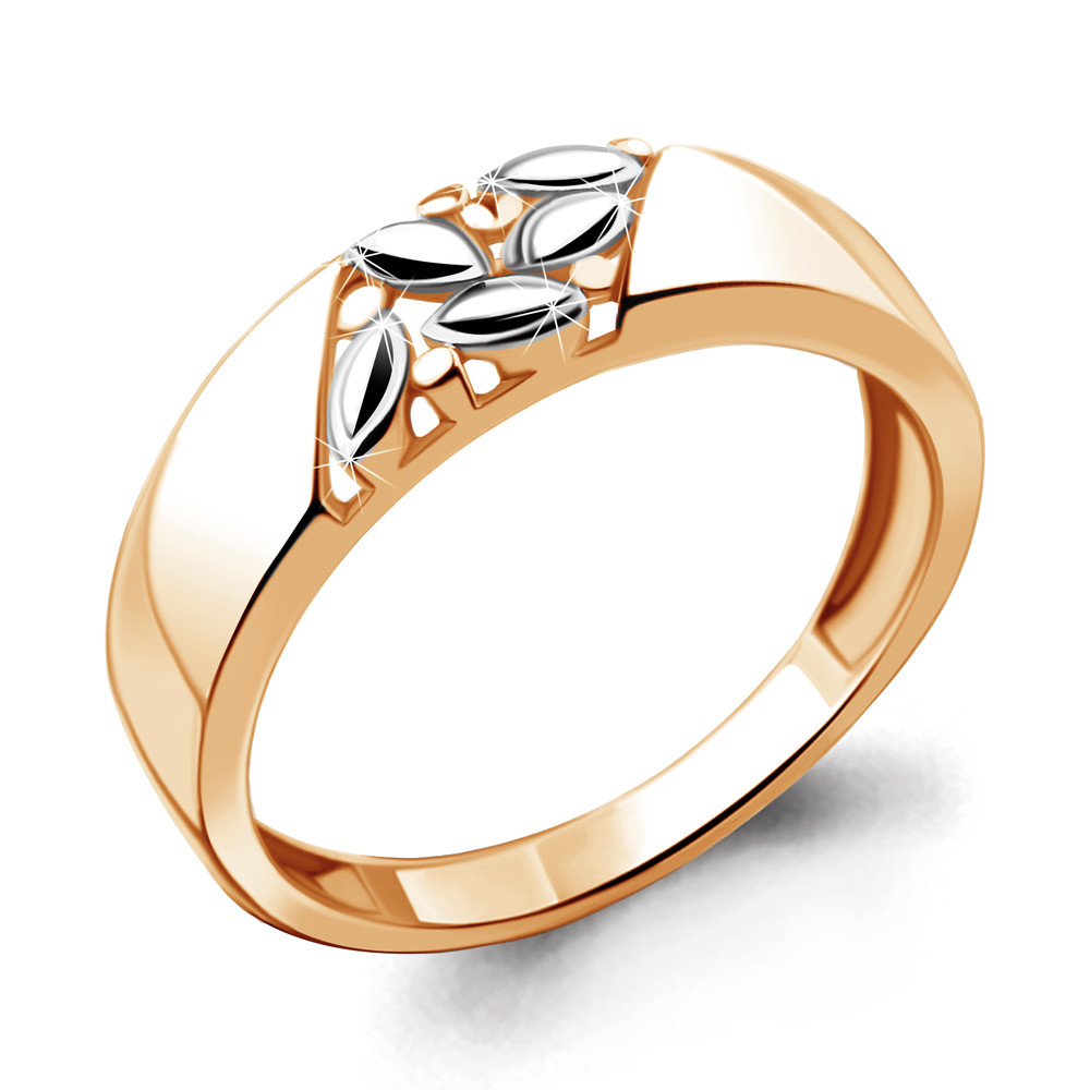 Серебряное кольцо Aquamarine 54831.6 позолота