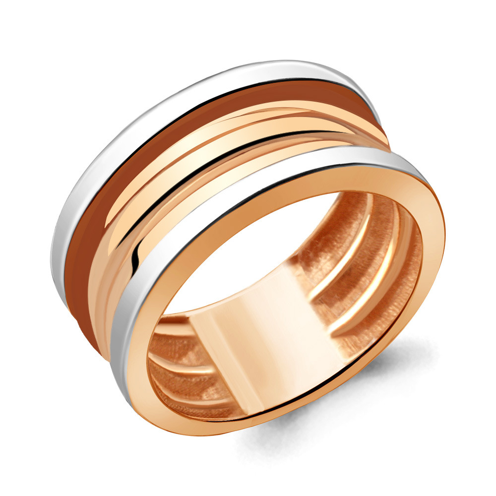Серебряное кольцо Aquamarine 54771.6 позолота коллекц. Rich