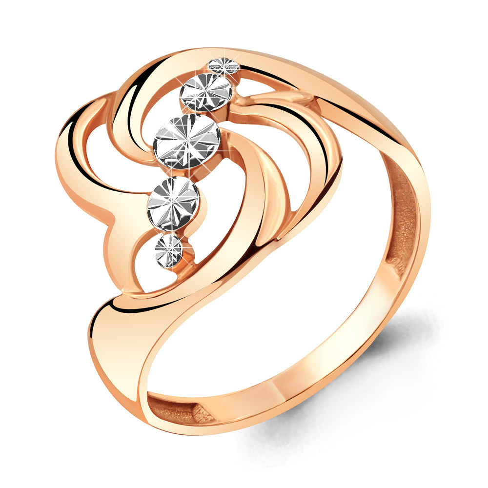 Серебряное кольцо Aquamarine 54766.6 позолота