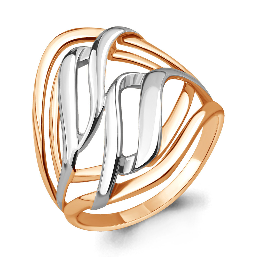 Серебряное кольцо Aquamarine 52743.6 позолота