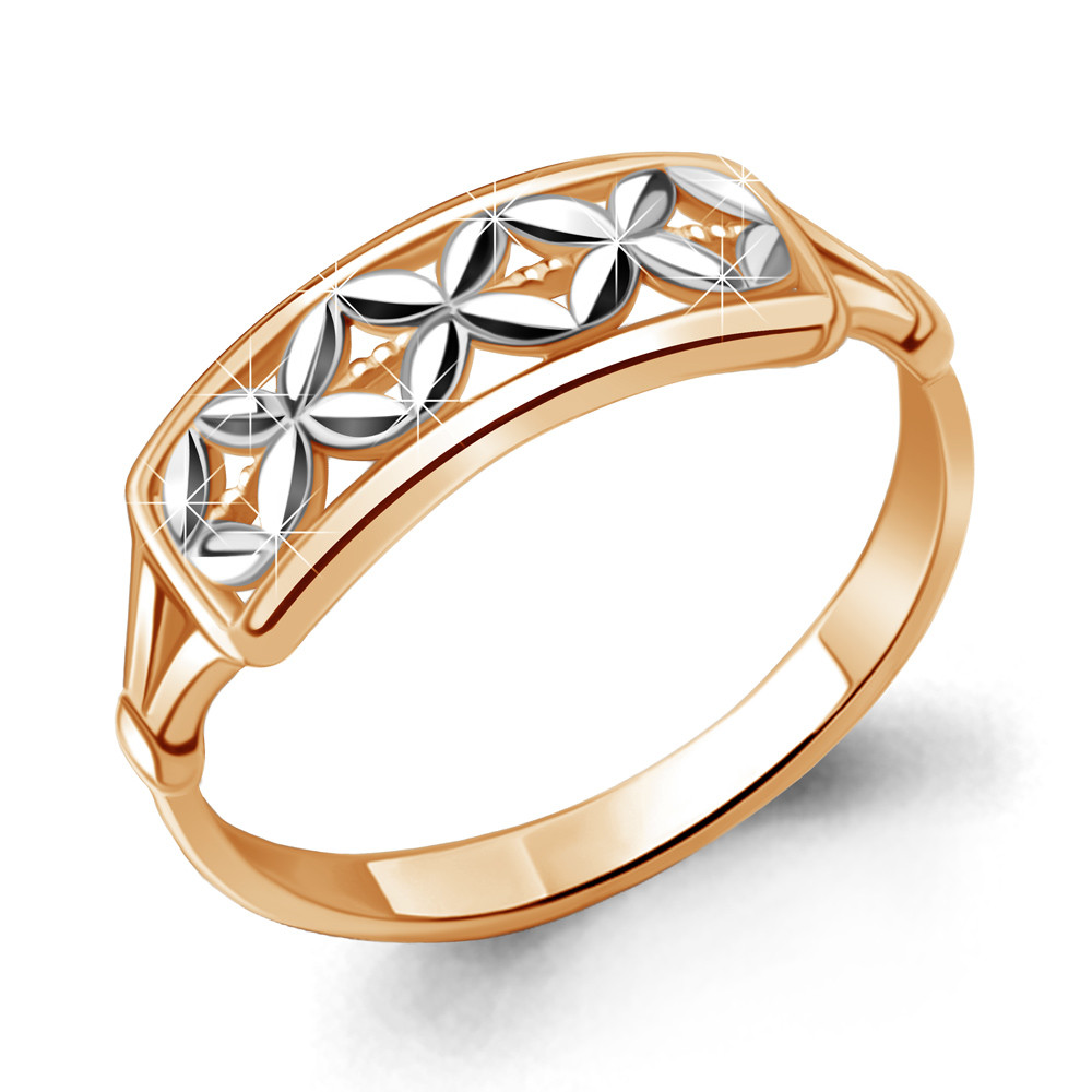Серебряное кольцо Aquamarine 51166.6 позолота