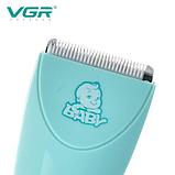 Триммер детский бесшумный для стрижки волос VGR Baby V-150 с USB-зарядкой (Оливковый), фото 6