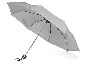 Зонт складной Columbus, механический, 3 сложения, с чехлом, серый