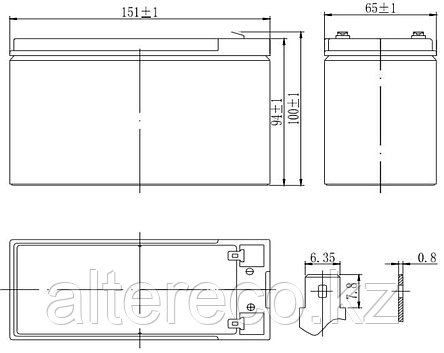 Аккумулятор Delta HR 12-9 (12В, 9Ач), фото 2