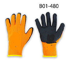 Перчатки рабочие оранжевые с прорезиновой ладонью №300. В01-480
