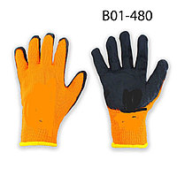 Перчатки рабочие оранжевые с прорезиновой ладонью №300. В01-480