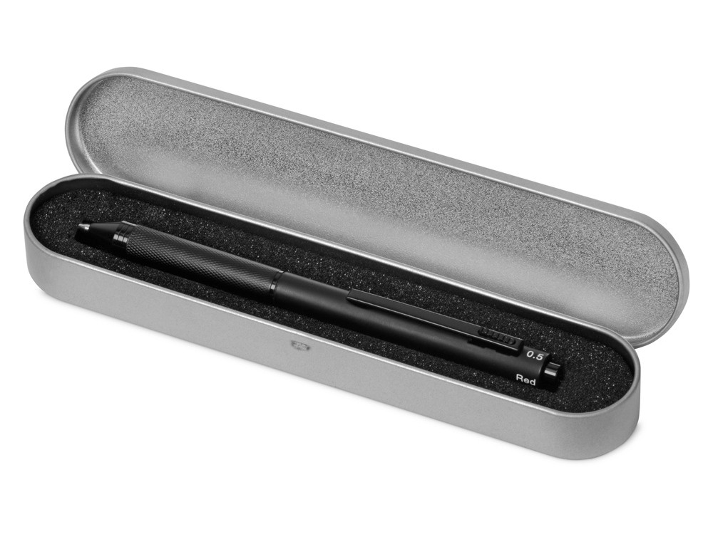 Ручка мультисистемная металлическая System в футляре, 3 цвета (красный, синий, черный) и карандаш - фото 10 - id-p103114770