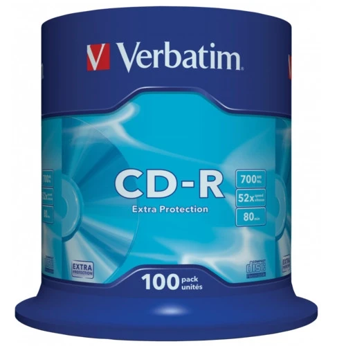 Verbatim Диск CD-R 700Mb 52x Cake Box (100шт) (43411) - фото 1 - id-p103115616