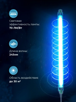 Бактерицидная ультрафиолетовая лампа, облучатель рециркулятор (Кварц, лампа) - фото 1 - id-p103116936
