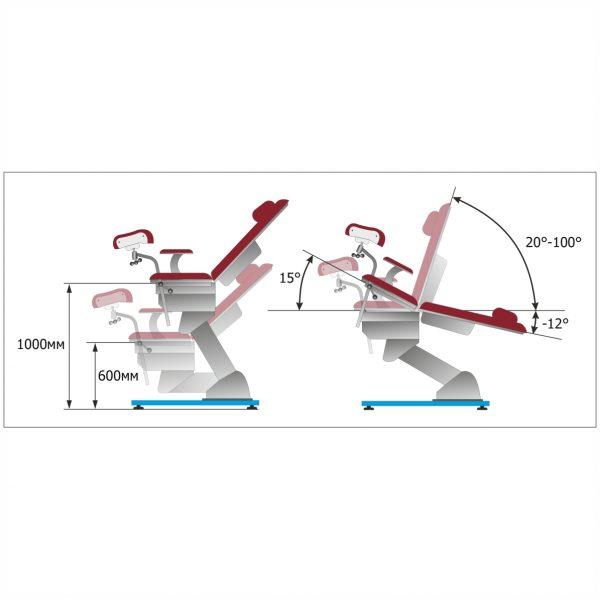 Кресло гинекологическое КГЭМ-03 (1 электропривода) - фото 4 - id-p103033783